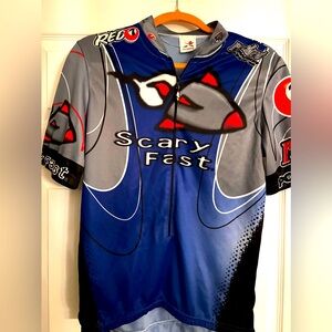Aussie Cycling Jacket. Sz Large Scary Fast Men's Back pockets.